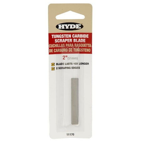 Hyde 2" Replacement 2-Edge Carbide Scraper Blade 11170